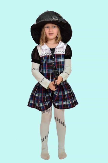 Kostüm Halloween Horror Püppchen Gr. 120 für Kinder. Zubehör inklusive – Chemnitzer Kostümverleih. 12,- € für vier Tage. H-18