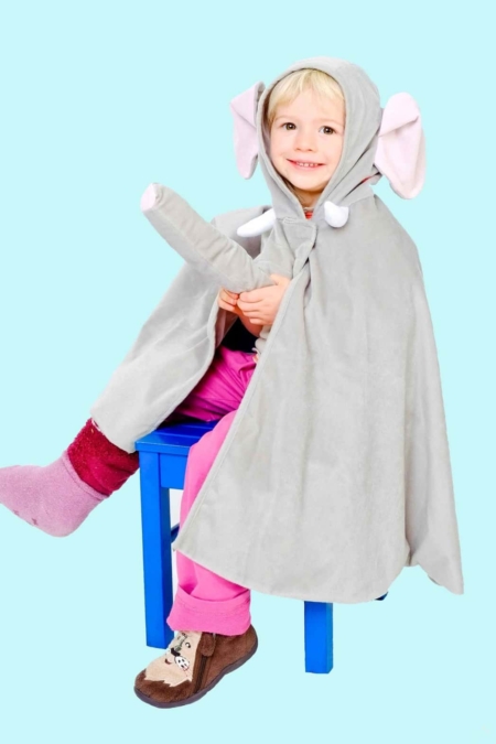 Kostüm Elefant Gr. 98 für Kinder. Umhang. Zubehör inklusive - Chemnitzer Kostümverleih T-13