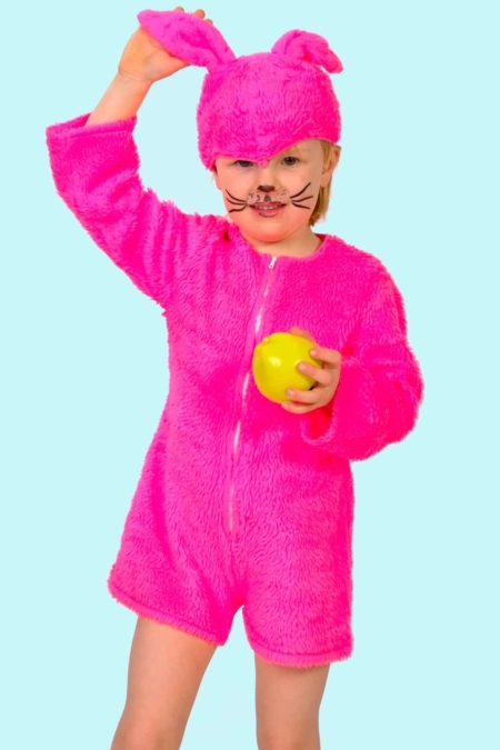 Kostüm Hase Gr. 98 für Kinder. Rosa Bunny. Zubehör inklusive - Chemnitzer Kostümverleih - Kostüm T-5