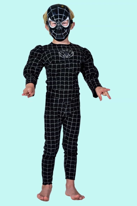 Kostüm Marvel Black Spiderman die Spinne. Gr. 134. 13,- € für vier Tage. Zubehör inkl. – TV-16 - Chemnitzer Kostümverleih