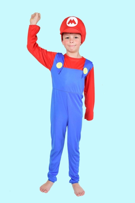 Kostüm Super Mario Gr.134 für Kinder. 13,- € für vier Tage. Zubehör inkl. – TV-21 - Chemnitzer Kostümverleih
