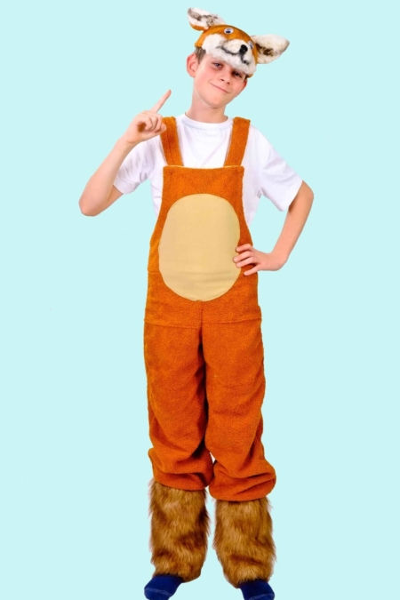 Kostüm Fuchs Schlaumi Latzhose für Kinder. 12,- € für vier Tage. Gr. 146. Zubehör inklusive - Chemnitzer Kostümverleih - Kostüm T-74