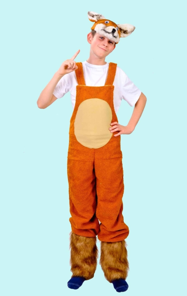 Kostüm Fuchs Schlaumi Latzhose für Kinder. 12,- € für vier Tage. Gr. 146. Zubehör inklusive - Chemnitzer Kostümverleih - Kostüm T-74