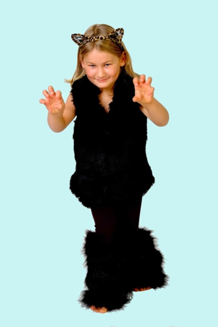 Kostüm Panther Anzug für Kinder. 14,- € für vier Tage. Gr. 134. Zubehör inklusive - Chemnitzer Kostümverleih - Kostüm T-48