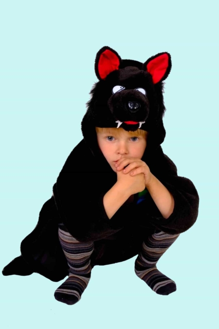 Kostüm Wolf Umhang für Kinder. 12,- € für vier Tage. Gr. 98. Zubehör inklusive - Chemnitzer Kostümverleih - Kostüm T-20