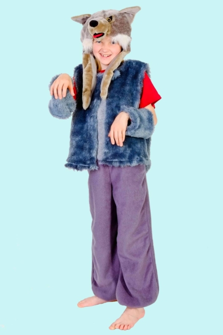 Kostüm Wolf mit Buschelschwanz für Kinder. 12,- € für vier Tage. Gr. 146. Zubehör inklusive - Chemnitzer Kostümverleih - Kostüm T-76