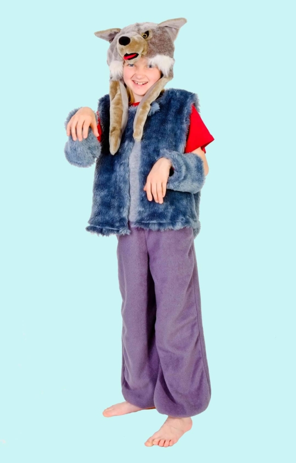 Kostüm Wolf mit Buschelschwanz für Kinder. 12,- € für vier Tage. Gr. 146. Zubehör inklusive - Chemnitzer Kostümverleih - Kostüm T-76