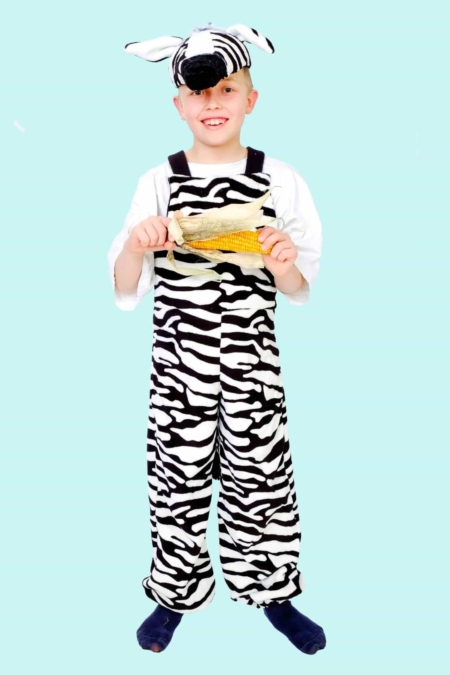 Kostüm Zebra Overal für Kinder. 12,- € für vier Tage. Gr. 146. Zubehör inklusive - Chemnitzer Kostümverleih - Kostüm T-33