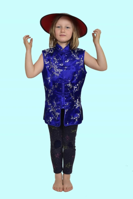 Kostüm blaue Asiatin. Gr. 120 - für Kinder 12,- € für vier Tage. Zubehör inklusive. Chemnitzer Kostümverleih. W-8