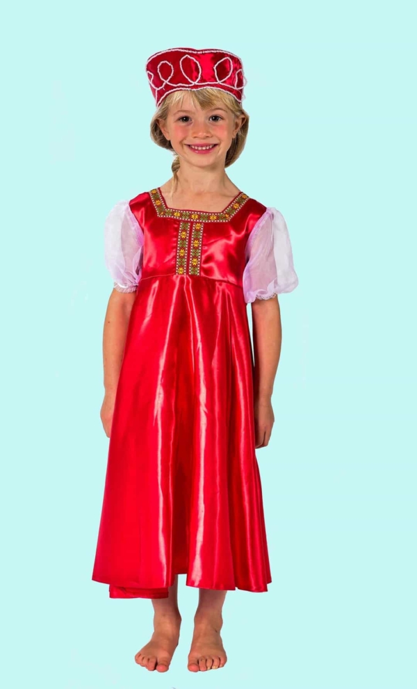 Kostüm russische Folklore Gr. 116 für Kinder. 14,- € für vier Tage. Zubehör inklusive. Chemnitzer Kostümverleih. W-10
