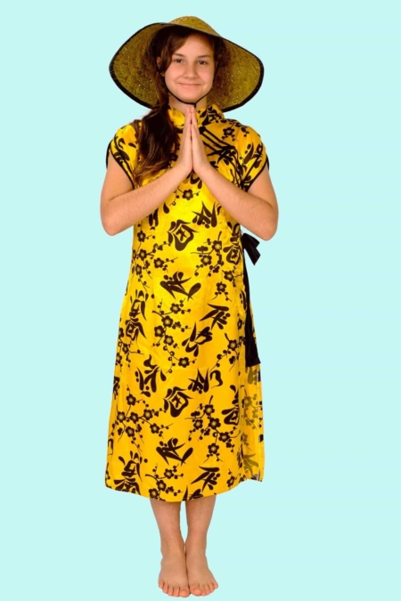 Kindermusical Felicitas Kunterbunt. Gr.146. Peking Kleid 12,- € für vier Tage. Zubehör inklusive – Chemnitzer Kostümverleih – W-36