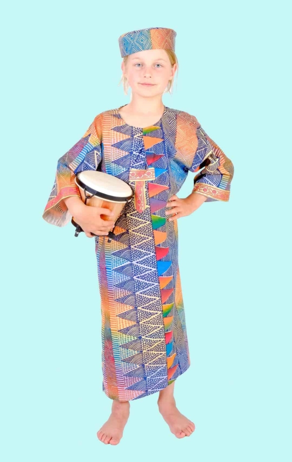 Kostüm Afrika Massai 2x Gr. 146 für Kinder. 14,- € für vier Tage. Zubehör inklusive. Chemnitzer Kostümverleih. W-53