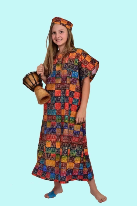 Kostüm Afrika Elefanten Massai Gr. 146 für Kinder. 14,- € für vier Tage. W49