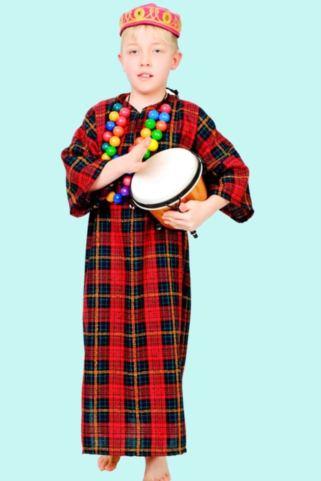 Kostüm Afrika Massai 5x Gr. 146 für Kinder. 12,- € für vier Tage. Zubehör inklusive. Chemnitzer Kostümverleih. W-54