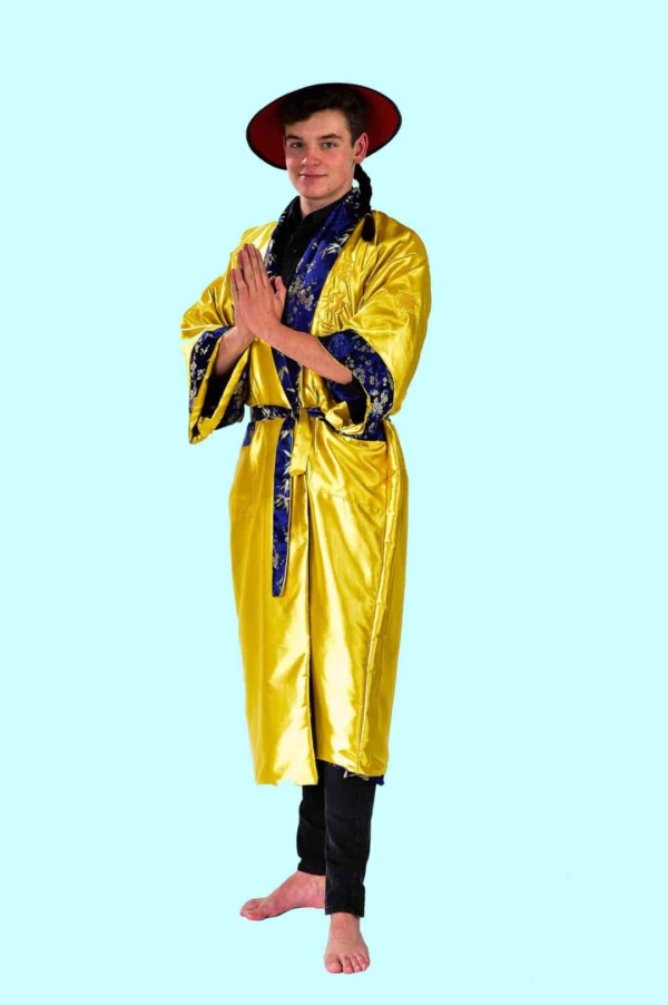 Kostüm Chinesischer Wendemantel Gr. XL für Jugendliche. 15,- € für vier Tage. Zubehör inklusive. Chemnitzer Kostümverleih. W-61a