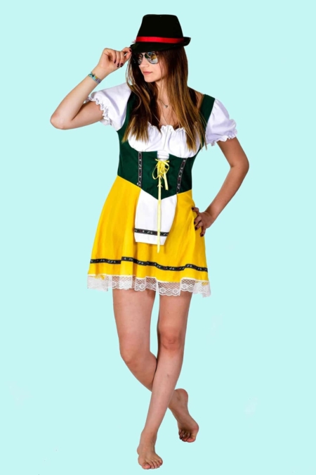 Kostüm Dirndl Oktoberfest Gr. 38-40. Spitzenbluse grün blau. Sexy auf die Wooosen. 34,- € für vier Tage. Zubehör inkl. W-65 - Chemnitzer Kostümverleih