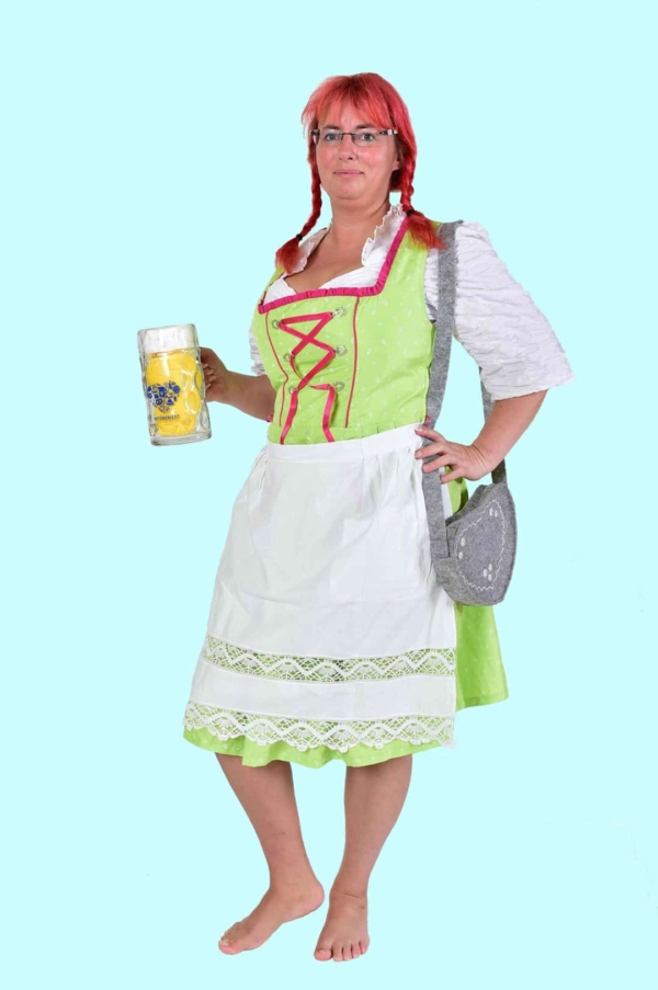 Kostüm Dirndl Oktoberfest Gr. 40-42. Hellgrün. 41,- € für vier Tage. Zubehör inkl. W-71- Chemnitzer Kostümverleih