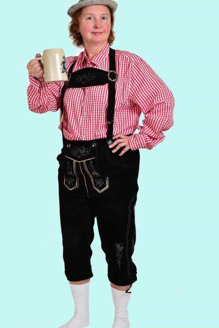 Kostüm Oktoberfest Ludwig Echt-Lederhose Gr. 52-54 für Erwachsene. 47,- € für vier Tage. Zubehör inklusive. Chemnitzer Kostümverleih. W-70