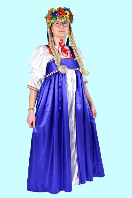 Kostüm russische Folklorekleid Olga von der Wolga Gr. 40-42 für Erwachsene. 34,- € für vier Tage. Zubehör inklusive. Chemnitzer Kostümverleih. W-80