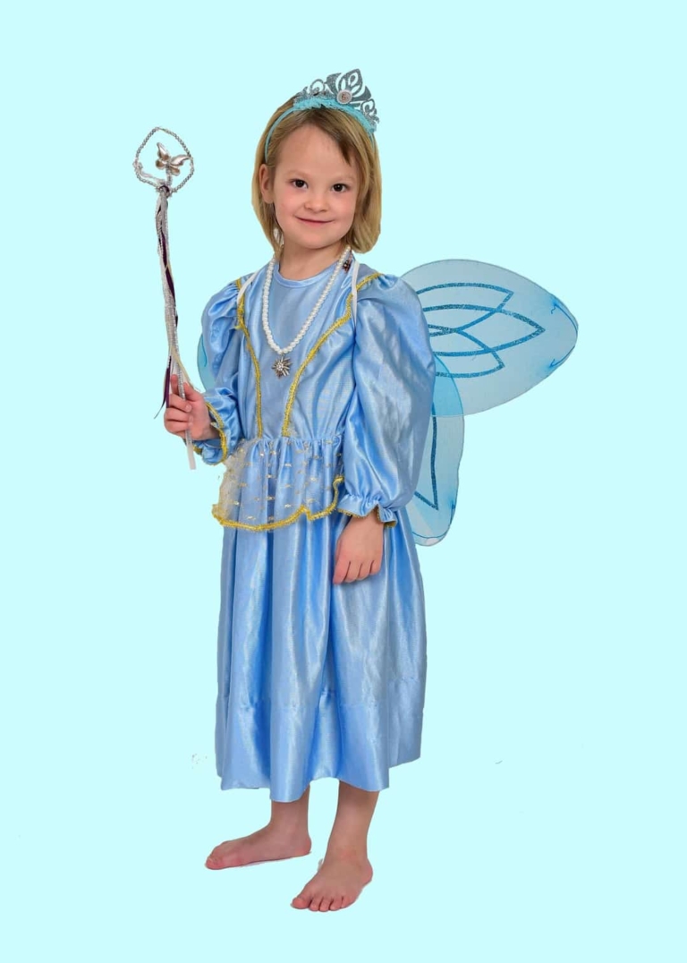 Prinzessin Kostüm Gr. 116 für Kinder. Blaue Fee. 12,- € für vier Tage. Zubehör inklusive - Kostümverleih Chemnitz - Kostüm P-24