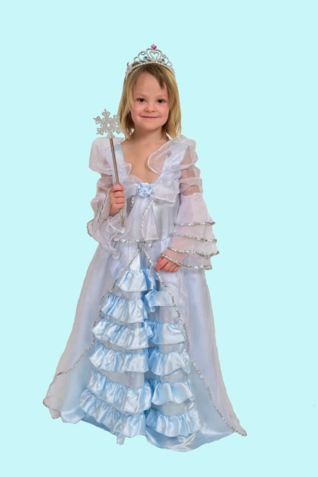 Prinzessin Kostüm Gr. 116 für Kinder. Blaues Stufenballkleid. 12,- € für vier Tage. Zubehör inklusive - Kostümverleih Chemnitz - Kostüm P-25