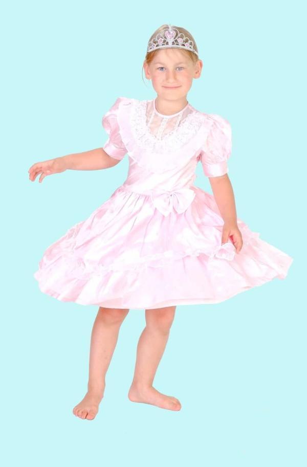 Prinzessin Kostüm Gr. 128 für Kinder. Rosa Stufenkleid. 12,- € für vier Tage. Zubehör inklusive - Kostümverleih Chemnitz - Kostüm P-37