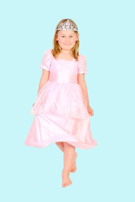 Prinzessin Kostüm Gr. 128 für Kinder. Rosa Stufenkleid. 12,- € für vier Tage. Zubehör inklusive - Kostümverleih Chemnitz - Kostüm P-45