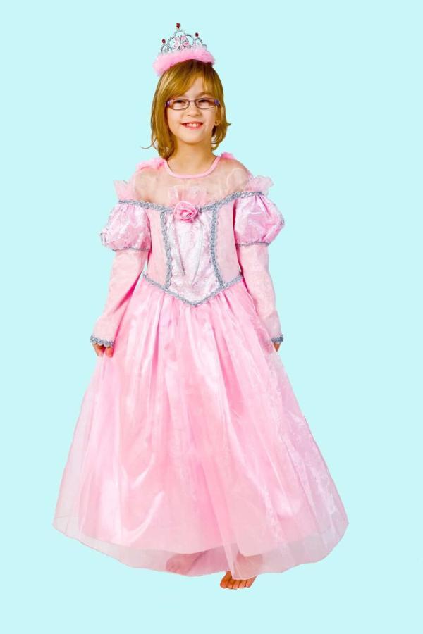 Prinzessin Kostüm Gr. 128 für Kinder. Rosarot. 14,- € für vier Tage. Zubehör inklusive - Kostümverleih Chemnitz - Kostüm P-38