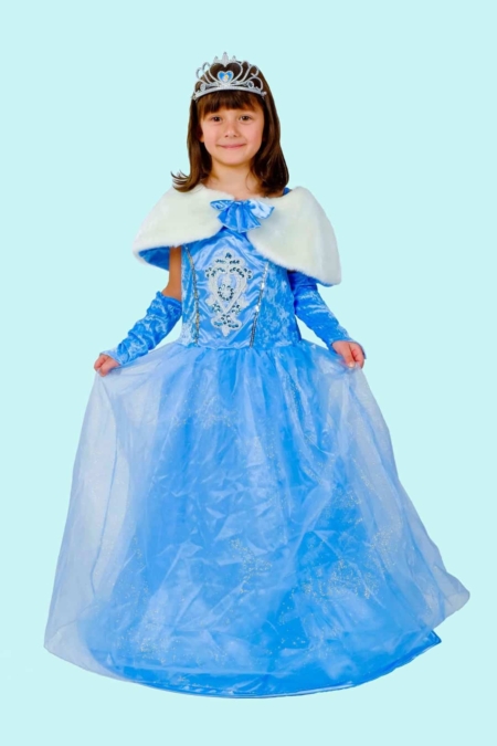 Prinzessin Kostüm Gr. 128 für Kinder. Schneekönigin sehr edel. 16,- € für vier Tage. Zubehör inklusive - Kostümverleih Chemnitz - Kostüm P-15