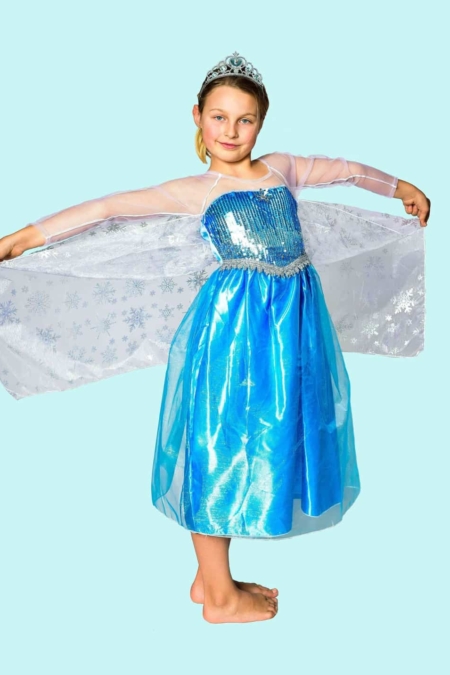 Prinzessin Kostüm Gr. 140 für Kinder. Eismädchen. 16,- € für vier Tage Zubehör inklusive - Kostümverleih Chemnitz - Kostüm P-16
