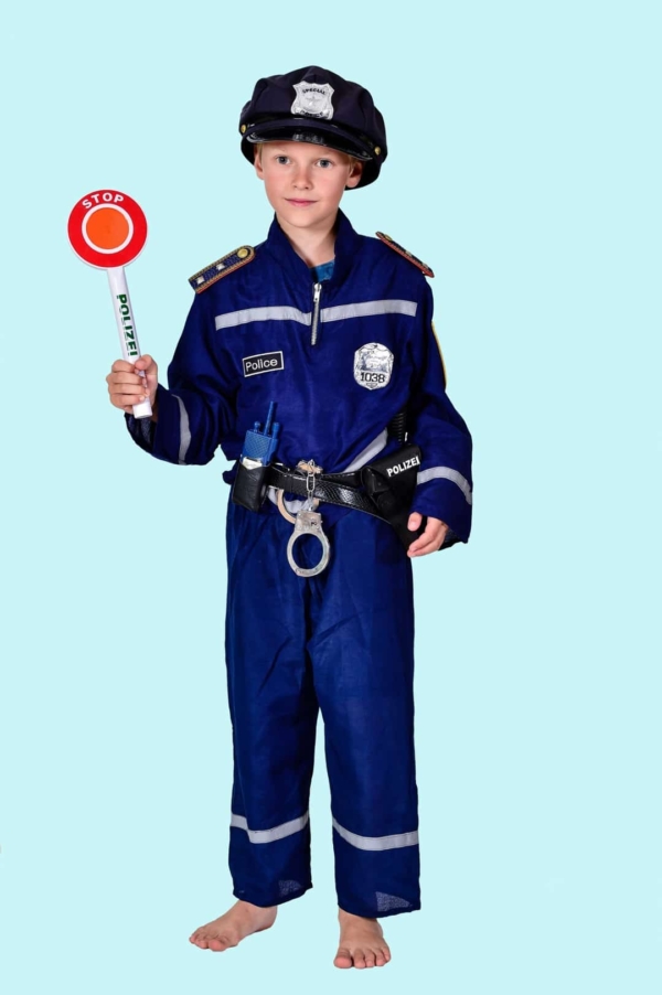 Kostüm Bahnpolizist Gr. 140 für Kinder. 13,- € für vier Tage. Zubehör inklusive. Chemnitzer Kostümverleih B-27