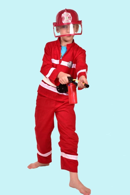 Kostüm Brandmeister Feuerwehr Gr. 140 für Kinder. 14,- € für vier Tage. Zubehör inklusive. Chemnitzer Kostümverleih B-34