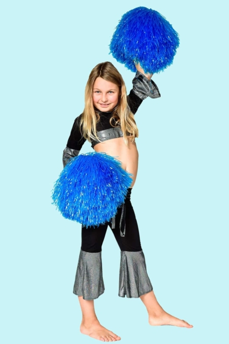 Kostüm schwarze Cheerleader Gr. 134 für Kinder. 12,- € für vier Tage. Zubehör inklusive. Chemnitzer Kostümverleih B-17