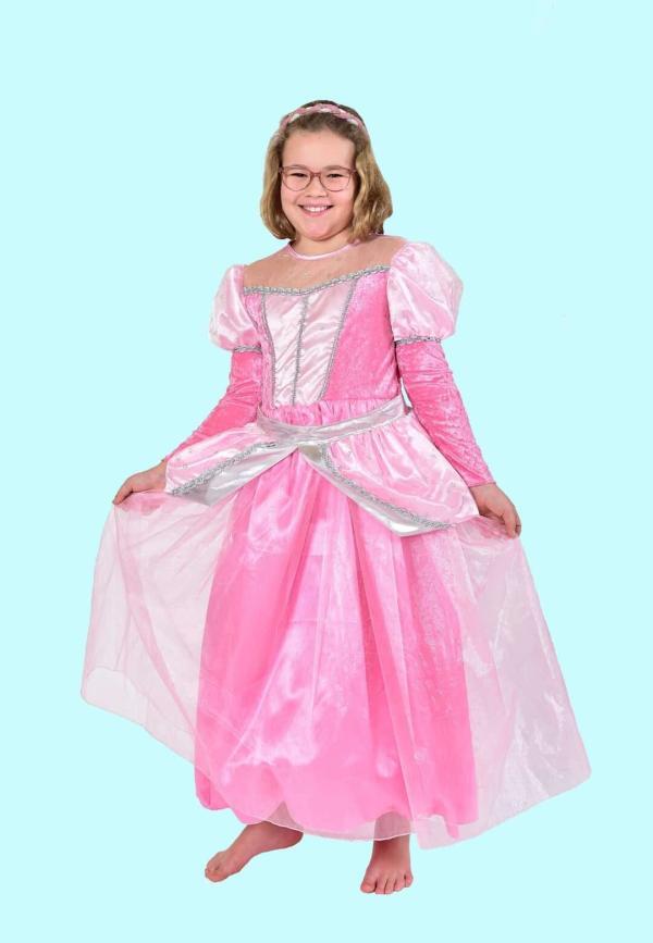 Prinzessin Kostüm Gr. 134 - 140 für Kinder. Lachende Rosa 21,- € für vier Tage. Zubehör inklusive - Kostümverleih Chemnitz - Kostüm P-54