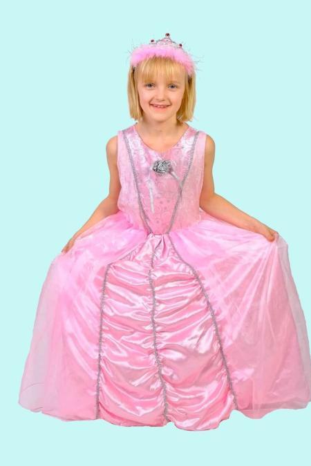 Prinzessin Kostüm Gr. 140 für Kinder. Silberstreifen 19,- € für vier Tage. Zubehör inklusive - Kostümverleih Chemnitz - Kostüm P-63