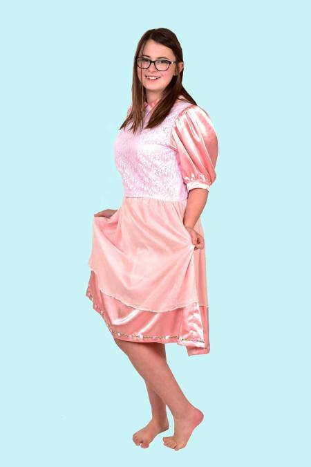 Prinzessin Kostüm Gr. 146 für Kinder und Jugendliche. Rosa Schulmädchen. 19,- € für vier Tage. Zubehör inklusive - Kostümverleih Chemnitz - Kostüm P-65