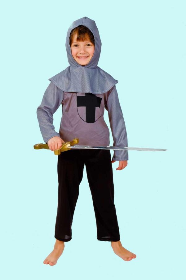 Ritter Kostüm Gr. 120 für Kinder. Grauer Ritter 17,- € für vier Tage. Zubehör inklusive - Kostümverleih Chemnitz - Kostüm P-75