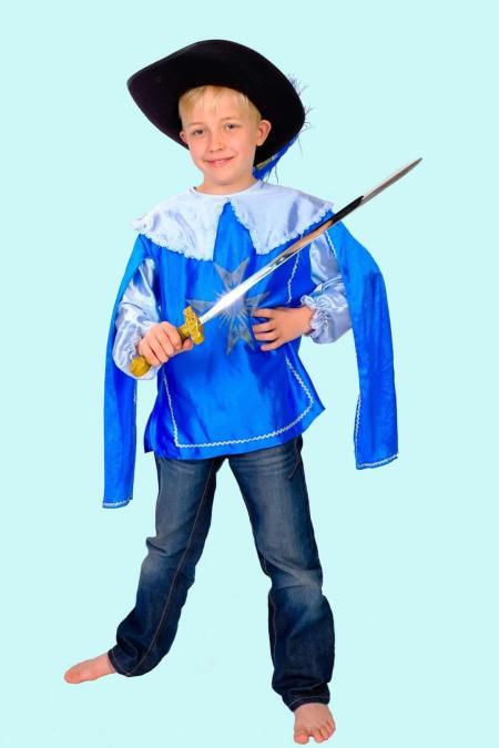 Ritter Kostüm Gr. 134 für Kinder. Blaues Musketier 17,- € für vier Tage. Zubehör inklusive - Kostümverleih Chemnitz - Kostüm P-77