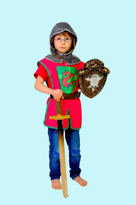 Ritter Kostüm Gr. 134 für Kinder. Ohne Furcht und Adel 17,- € für vier Tage. Zubehör inklusive - Kostümverleih Chemnitz - Kostüm P-71