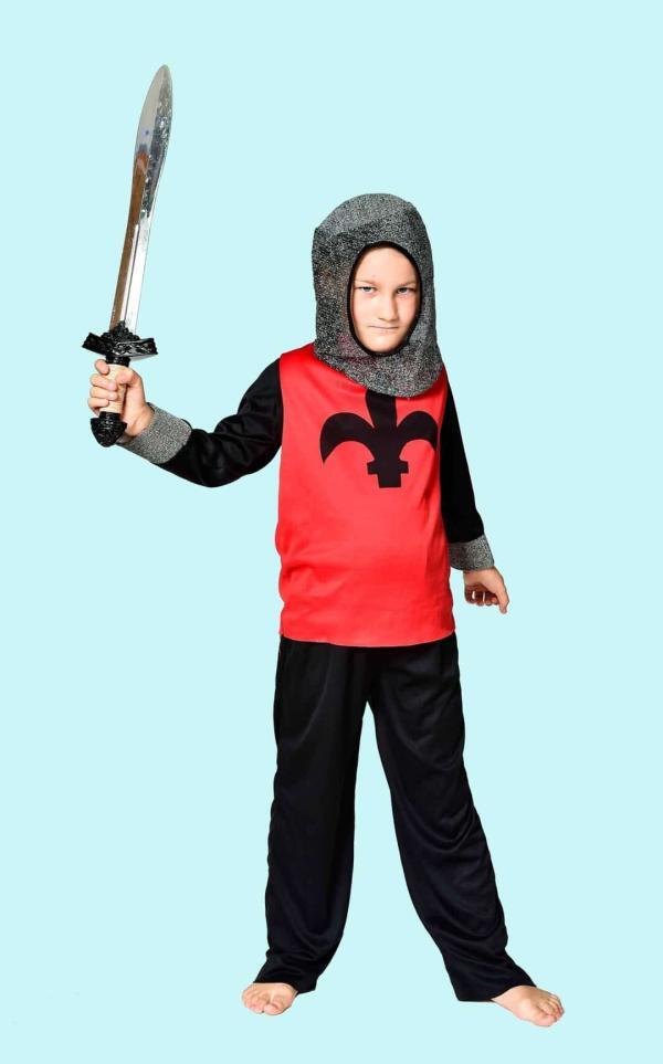 Ritter Kostüm Gr. 134 für Kinder. Roter Kreuzblumen Ritter 17,- € für vier Tage. Zubehör inklusive - Kostümverleih Chemnitz - Kostüm P-80