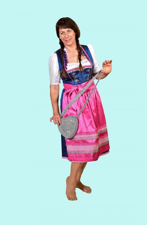 Kostüm Dirndl Gr. 44 für Erwachsene. 31,- € für vier Tage. Zubehör inklusive. Chemnitzer Kostümverleih. W-205