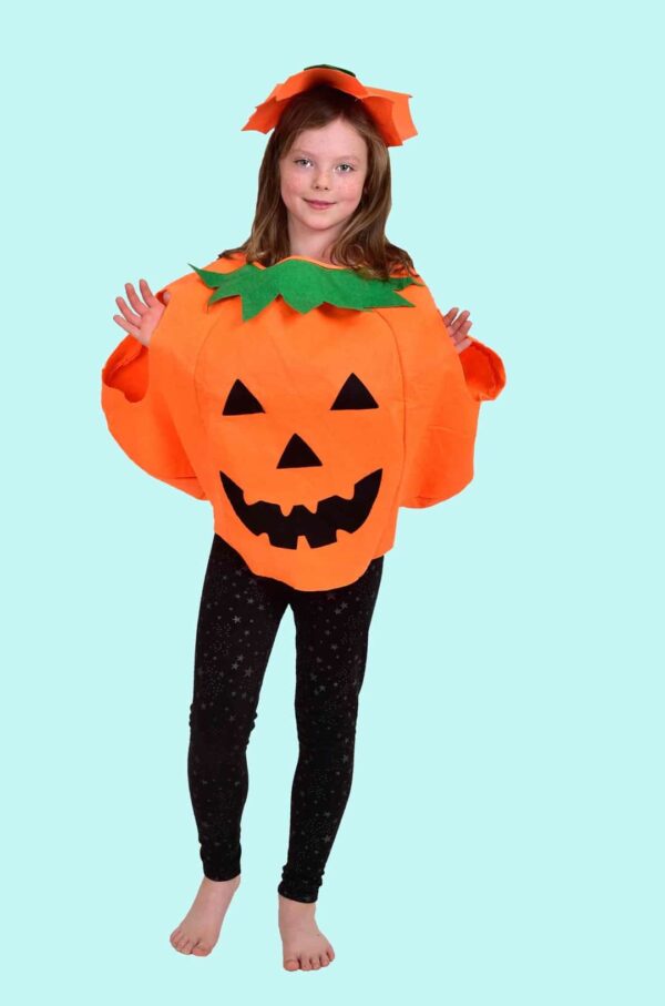 Halloween Kostüm Kürbis Gr. 134 für Kinder 15,- € für vier Tage.  Zubehör inklusive - Chemnitzer Kostümverleih - Kostüm F-25