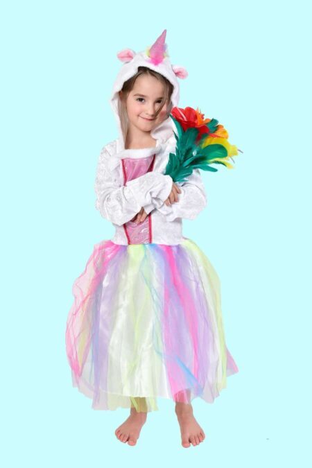 Kostüm Einhorn 2X Gr. 128-134 für Kinder. 13,- € für vier Tage. Zubehör inklusive – Kostümverleih Chemnitz – Kostüm M-9a