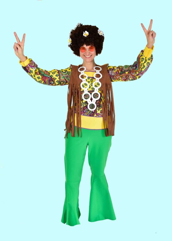 Kostüm Flower Power Lederweste Petra Gr. 42 für Erwachsene 27,- € für vier Tage. Zubehör inklusive – Kostümverleih Chemnitz – Hippi-6