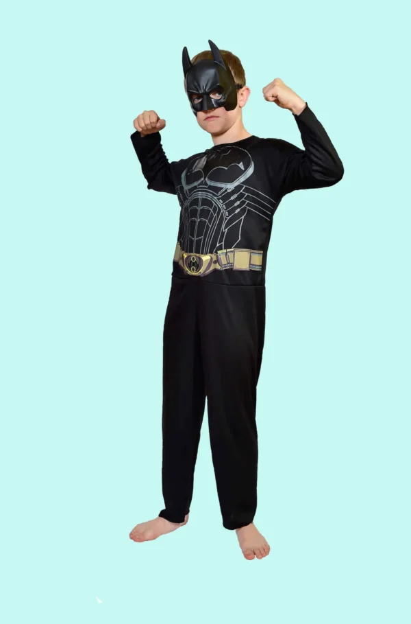 Kostüm Marvel Batman schwarzer Superheld Gr. 128-140 für Kinder. 12,- € für vier Tage. Zubehör inkl. – TV-11a - Chemnitzer Kostümverleih