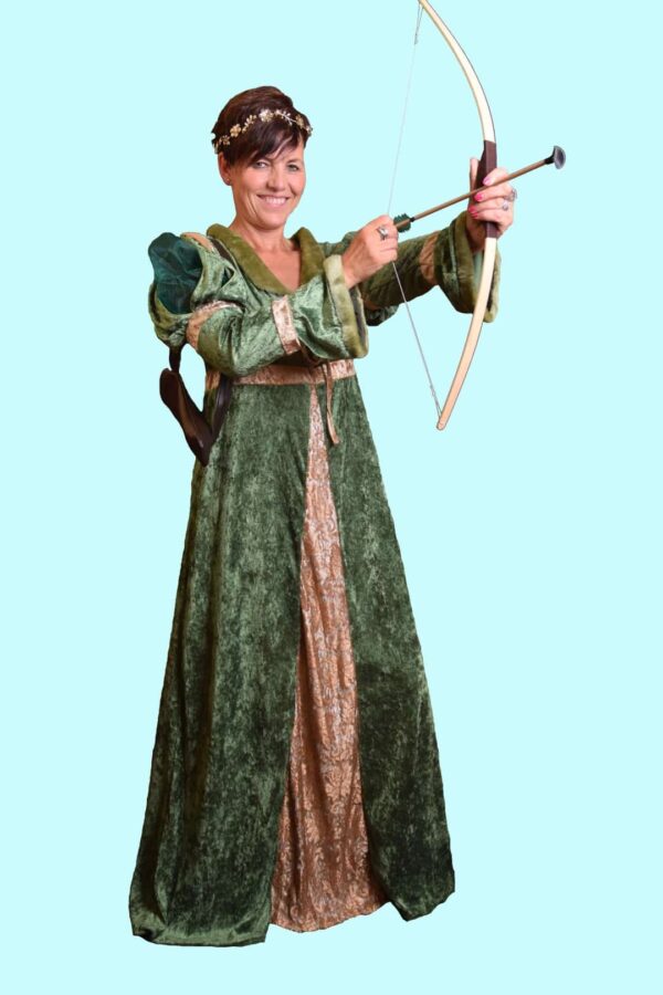 Kostüm Prinzessin Mittelalter. Cordula grün. Gr. 44-46 für Erwachsene. 41- € für vier Tage. Zubehör inklusive - Kostümverleih Chemnitz - Kostüm P-118