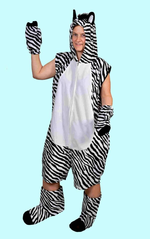 Kostüm Zebra Gr.XL für Erwachsene. 24,- € für vier Tage. Zubehör inklusive - Kostümverleih Chemnitz T-105a