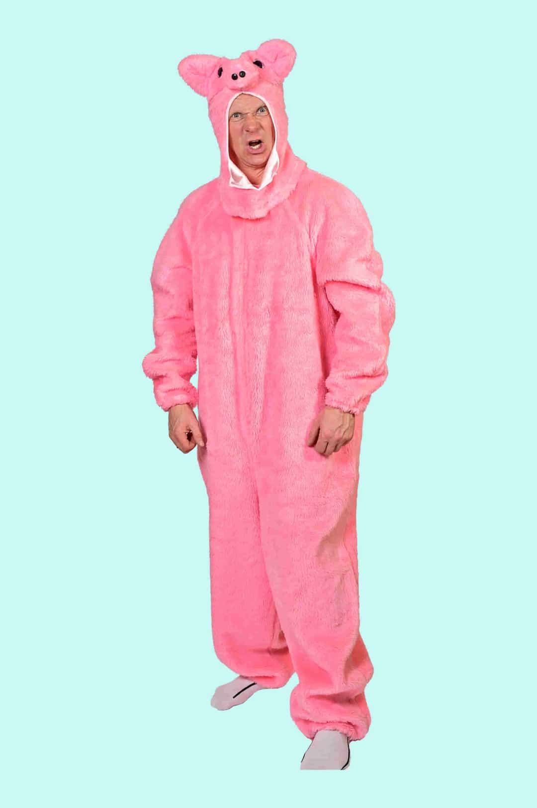 Kostüm rosa Schwein Lippmann für Erwachsene. 28,- € für vier Tage Gr. XL Zubehör inklusive - Chemnitzer Kostümverleih - Kostüm T-110a