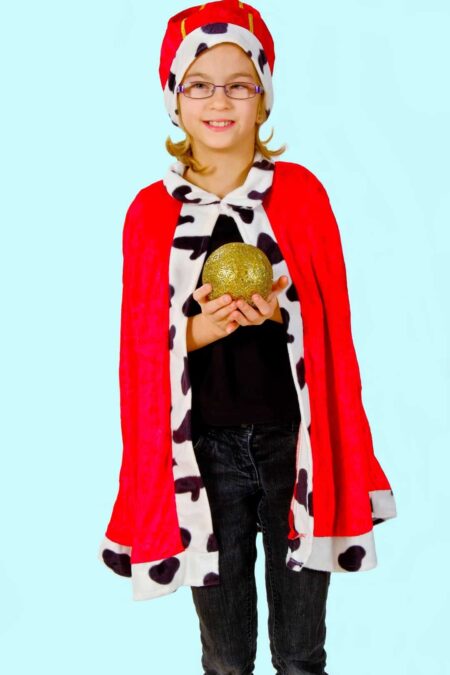 Kostüm Forschkönig kleine Königin Gr. 120 für Kinder inkl. Zubehör. 12,- € für vier Tage. Kostümverleih Chemnitz – Kostüm M-19