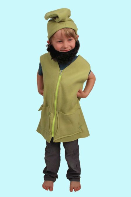 Kostüm Zwerg Spinatgrün Gr. 120 für Kinder inkl. Zubehör. 14,- € für vier Tage. Kostümverleih Chemnitz – Kostüm M-34